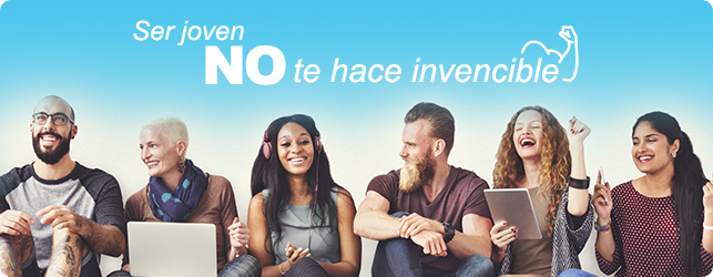 la campaña "Ser joven no te hace invencible"