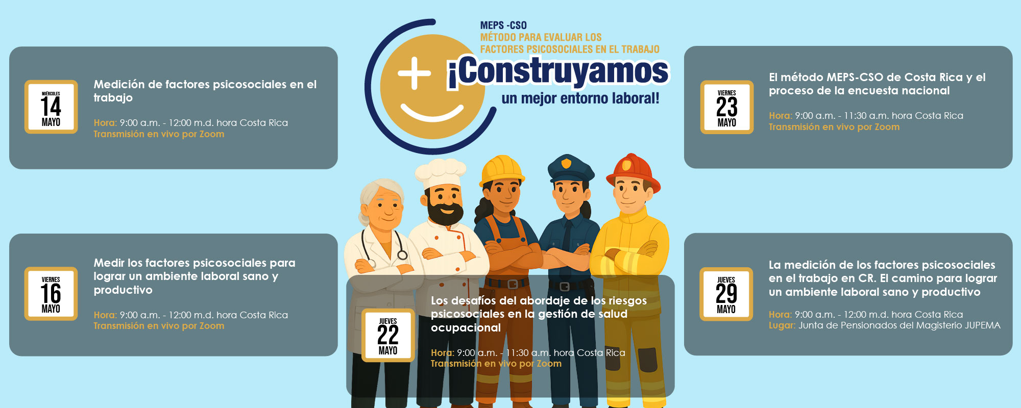 banner informativo de las fechas de los eventos de la semana